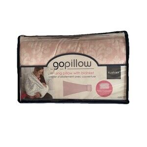 Kushies Go Pillow Pink Print Breastfeeding With Blanket 100% Cotton Retail $50